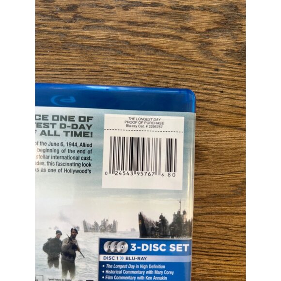 The Longest Day Blu-Ray + DVD 1962 War Film  John Wayne Robert Mitchum Pre-Owned - Picture 3 of 5